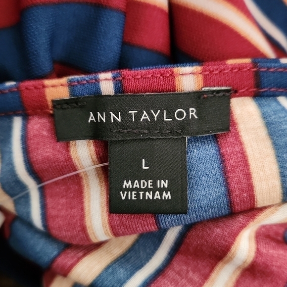 Ann Taylor Striped V-neck Blouse - Picture 6 of 7